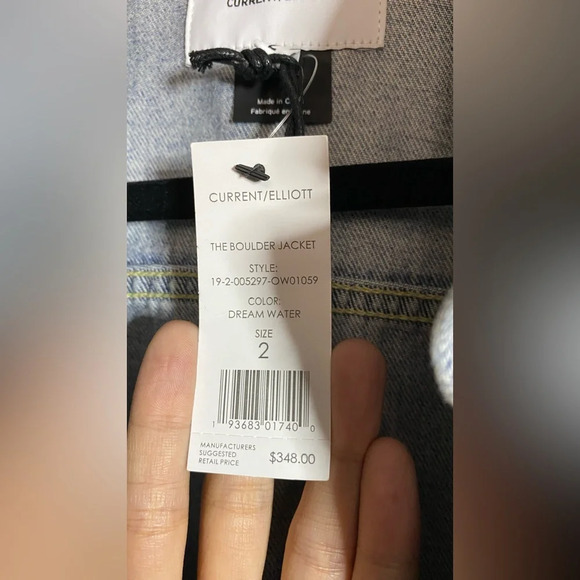 NWT Current/Elliott Light Wash Boulder Jean Jacket Dream Water Size 2 (Medium) - Picture 12 of 14